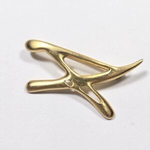 Gold Tone Branch-Style Abstract Brooch